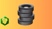 a stack of four tires