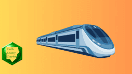 A drawing of a sleek train