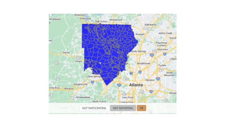 color coded precinct map of Cobb County