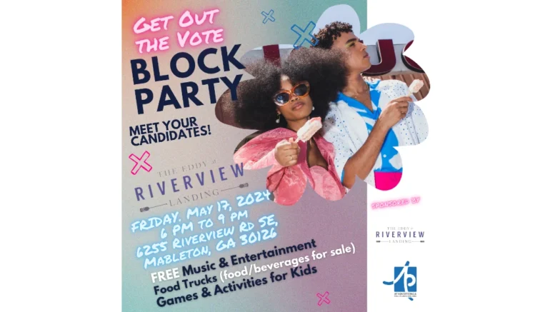 A flyer for a Get Out the Vote Party with the same text as that in the article