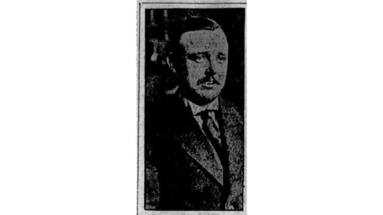 Grainy photo of alleged forger Horace C. Gray from a 1910 newspaper