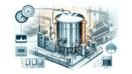 A graphic of a pasteurization tank and other equipment