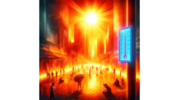 An image representing extreme heat on a city street