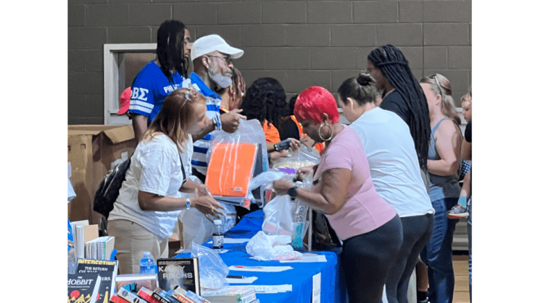 The signup table at ACT's Back-to-School Jam