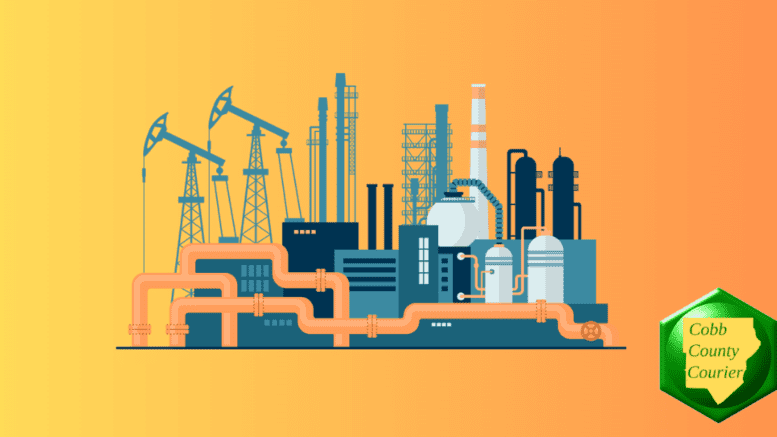 drawing of oil drilling and processing machinery